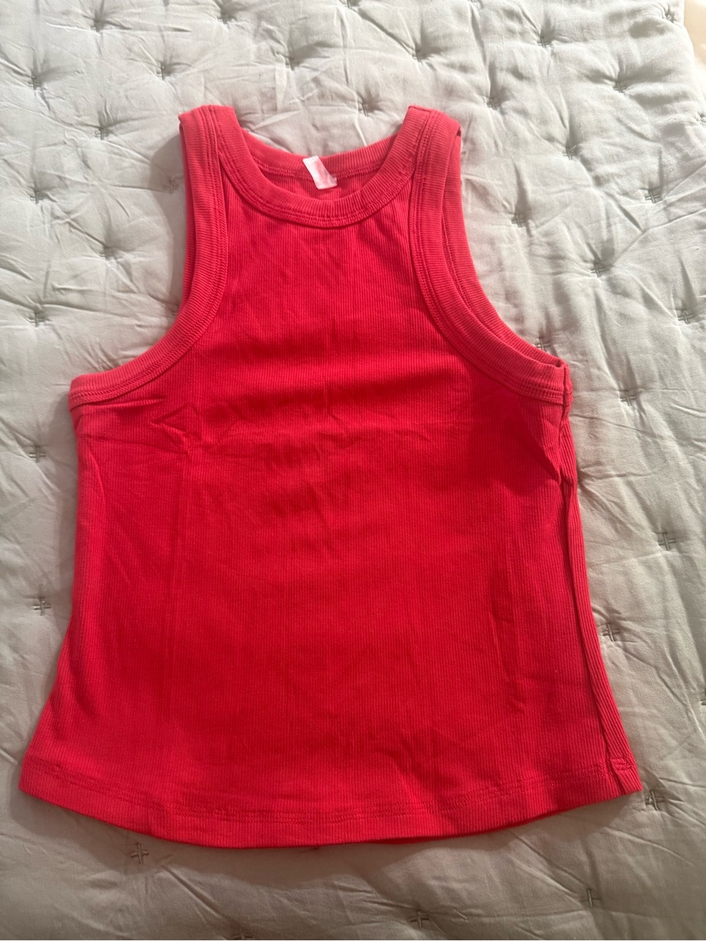 FP Movement by Free People Bright Coral Ribbed Tank Top